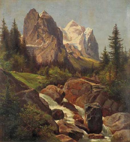 Friedrich Paul Nerly Wellhorn und Wetterhorn Sweden oil painting art